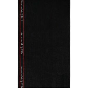 Alexander McQueen Selvedge Logo Beach Towel Black Red 100x180cm NWT / NIP
